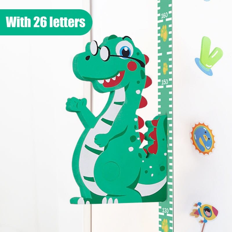 0 Dinosaurs / 65-185CM Removable 3d Three-dimensional Cartoon Height Stickers Self-adhesive Children&#39;s Magnetic Suction Baby Height Wall Stickers