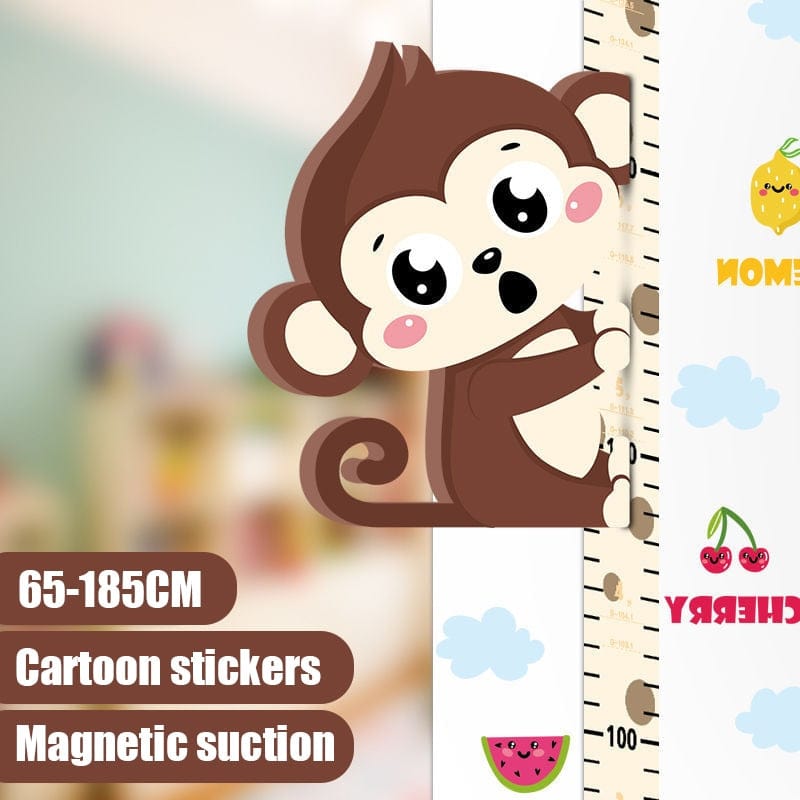0 Monkey A / 65-185CM Removable 3d Three-dimensional Cartoon Height Stickers Self-adhesive Children&#39;s Magnetic Suction Baby Height Wall Stickers