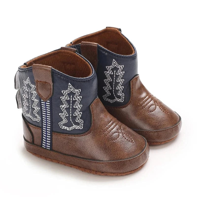 E-184DARK-BLUE / 12-18M Retro Baby Boots