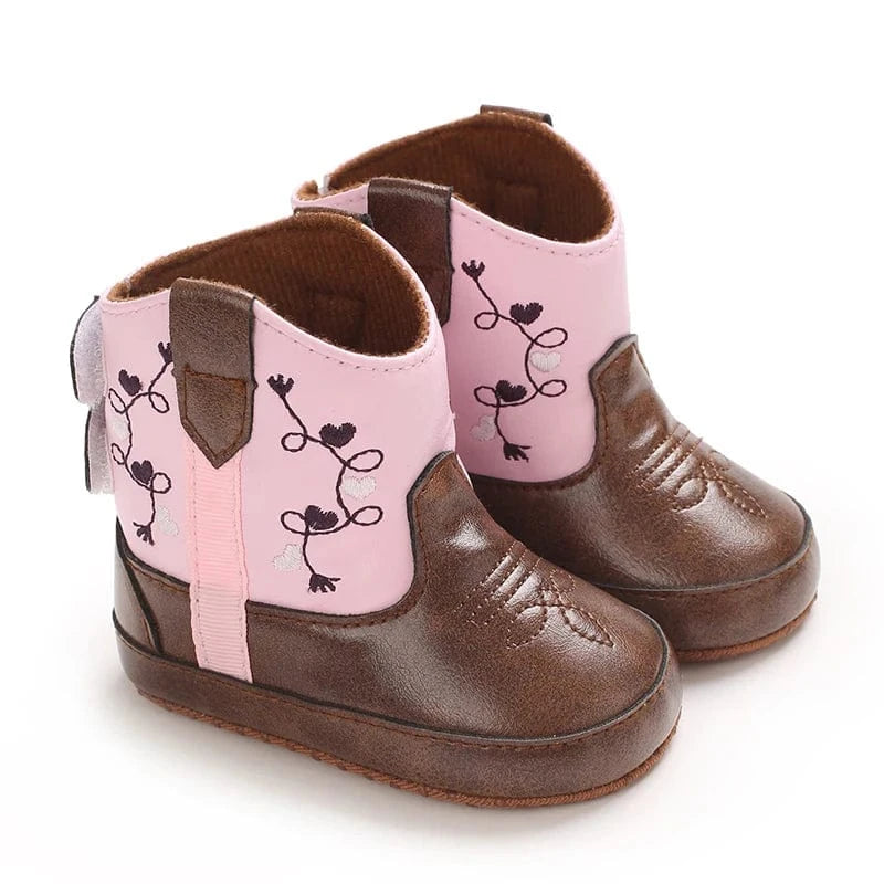 E-184PINK / 6-12M Retro Baby Boots
