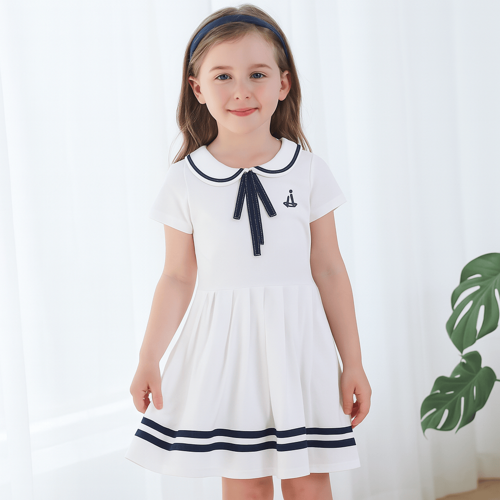 Retro Sailor Collar Girls Dress