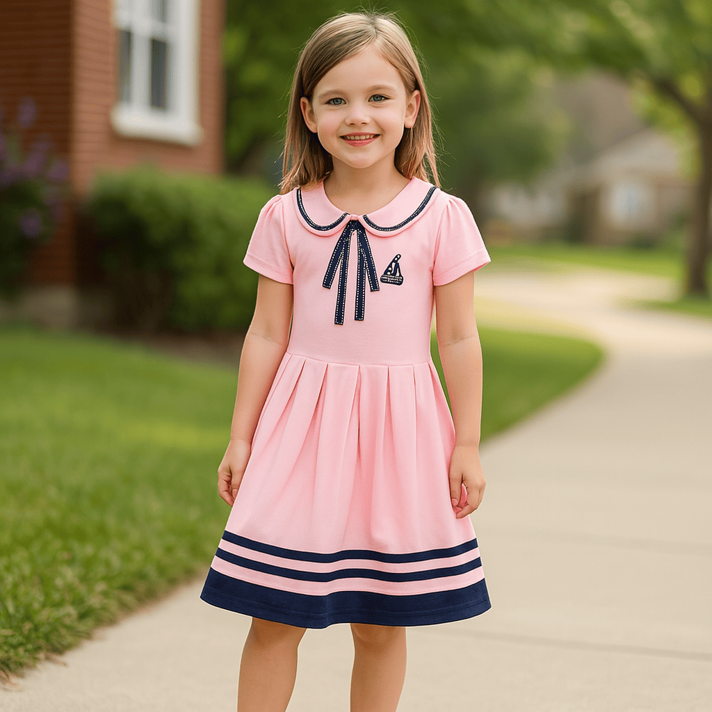 Retro Sailor Collar Girls Dress