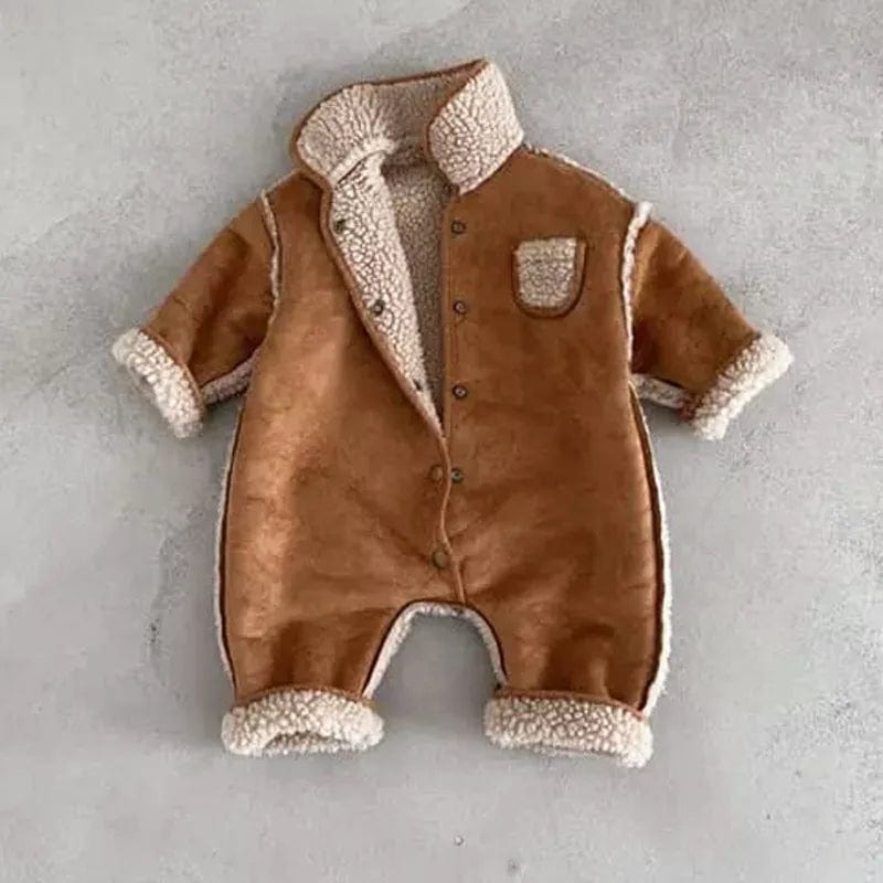 brown / 65 for 0-6m Retro Suede Thick Lambswool