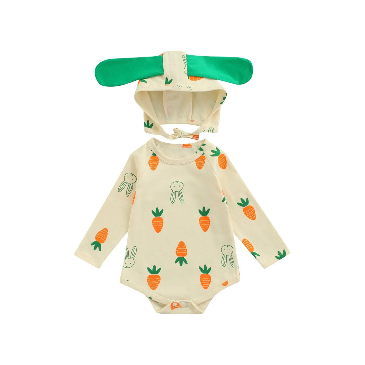 Carrot / 6M Rompers Cute Bear/Carrot Print