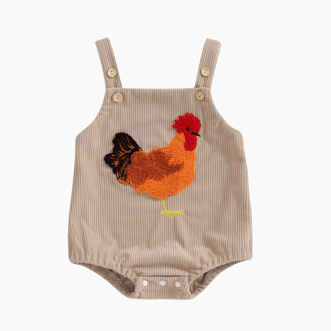 Rooster Embroidered Baby Bodysuit