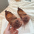 Brown / 21 Rose Design Slip-on Princess Flats