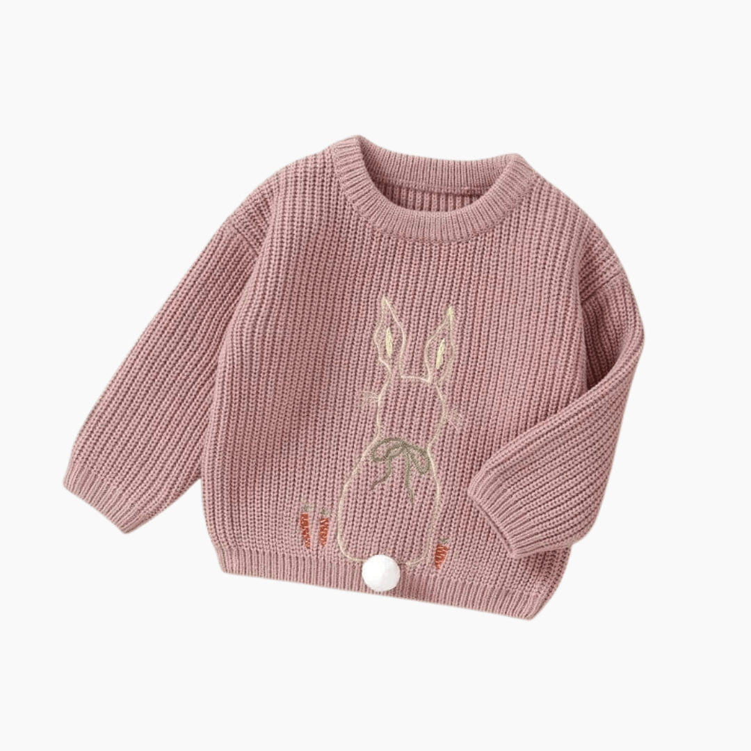 Round Neck Bunny Knitted Sweater