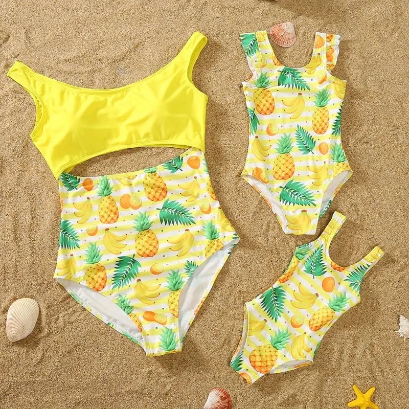 SLM-819 / BB Girl 12-18M Ruffled Mother Daughter Matching Swimsuits