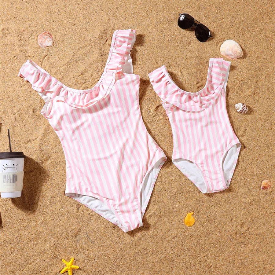 SLM-842 / Mother M Ruffled Mother Daughter Matching Swimsuits
