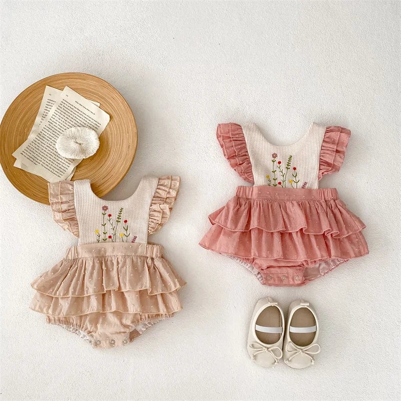 Ruffles Lace Baby Girls Romper