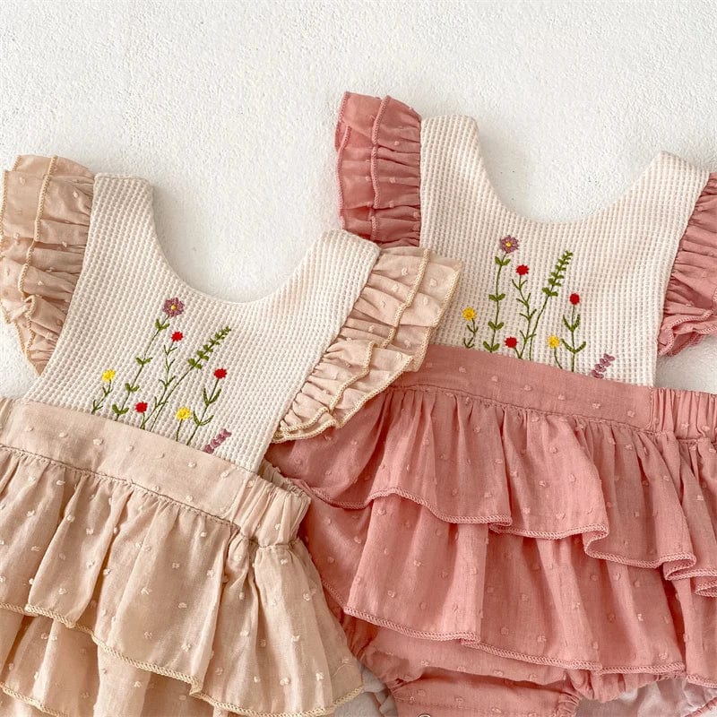 Ruffles Lace Baby Girls Romper