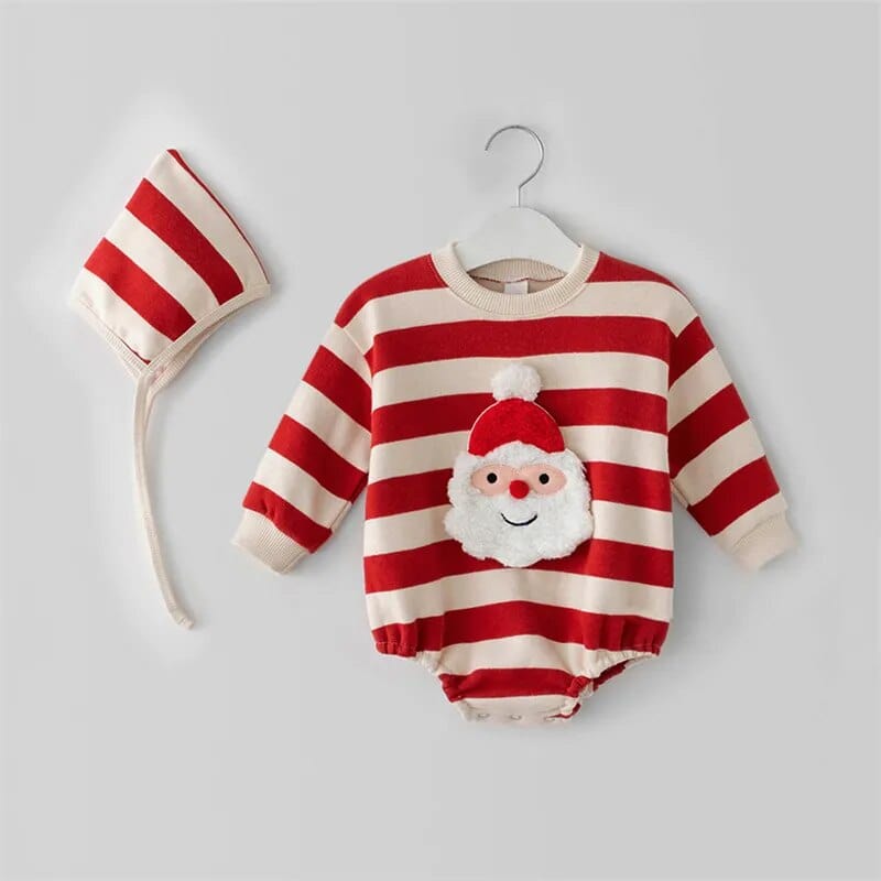 Striped 2pcs Sets / 0-3M(66) Santa Clause Long Sleeve Romper