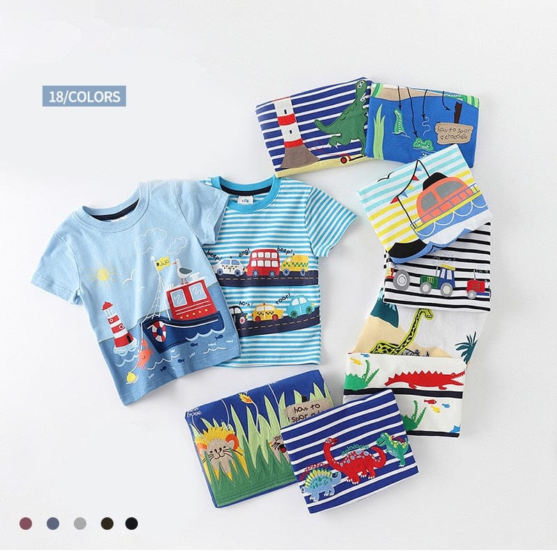 Short Sleeve Basic T-Shirt For Kids Boy