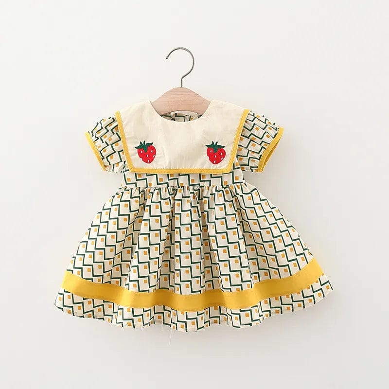 Yellow / 12(2-3T) Short Sleeve Kids Fashion