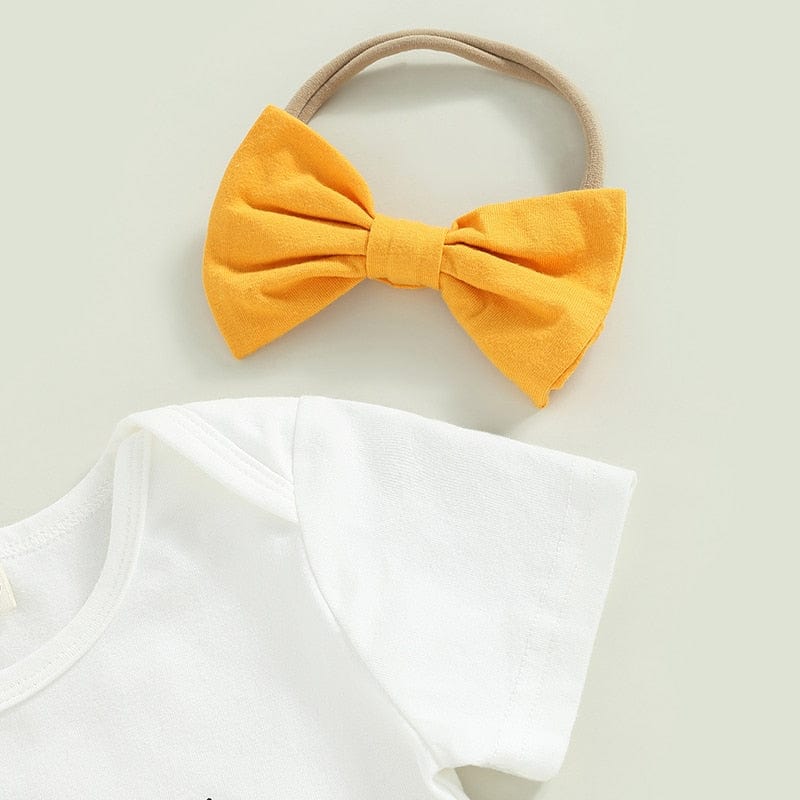 Short Sleeve Letters Romper Tops