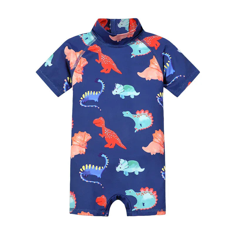 Navy Shark Attack / 1-2T Short Sleeved Rash Guard Swimwear