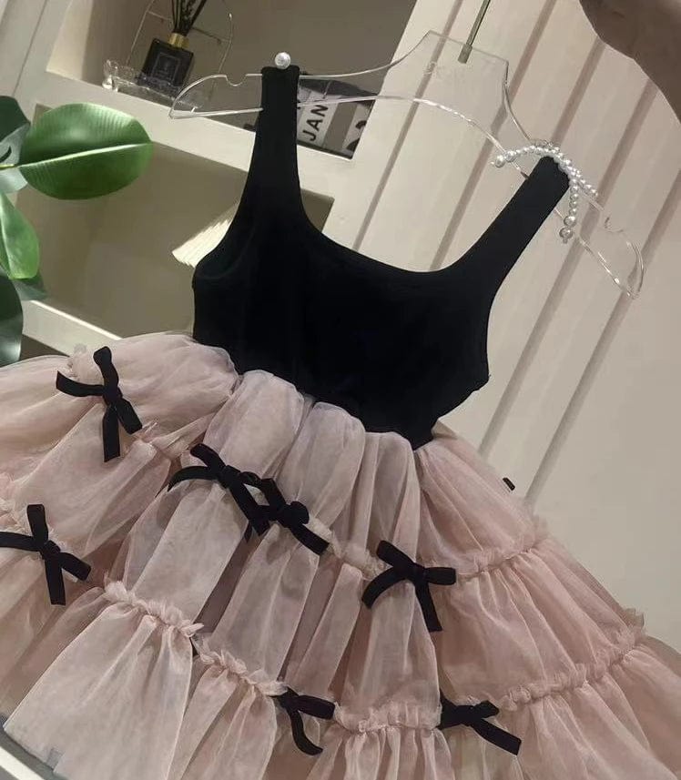 Sleeveless Black Pink Princess Dress