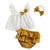 Khaki / 0-3M Sleeveless Floral Top and Ruffle Shorts Set