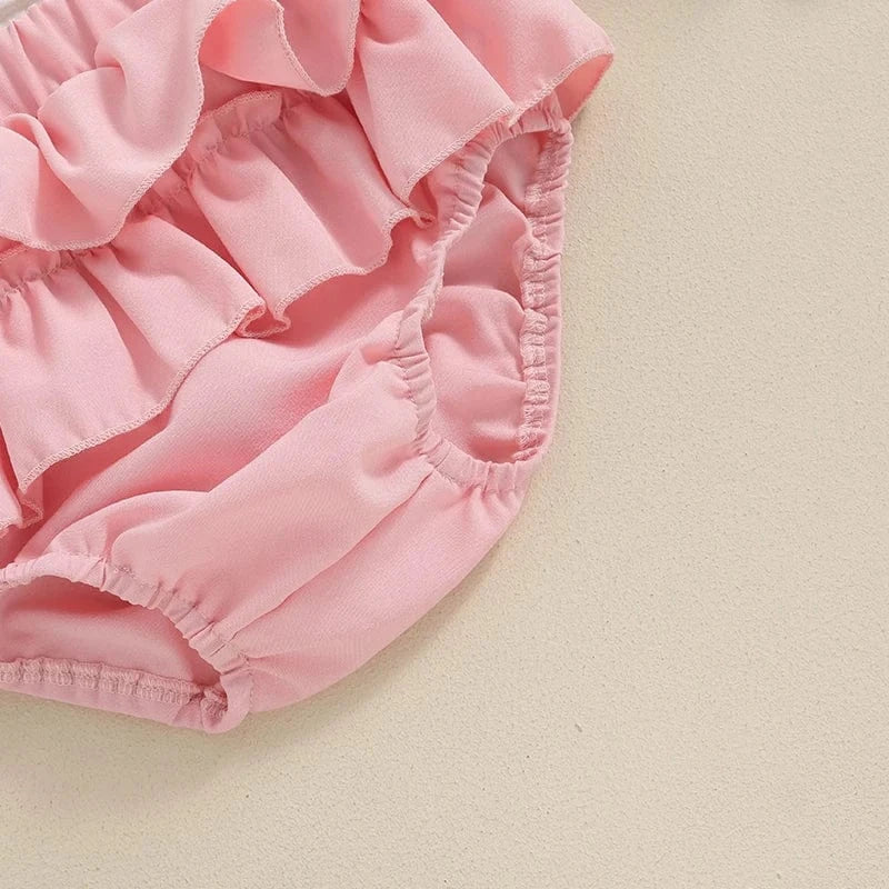 Sleeveless Floral Top and Ruffle Shorts Set