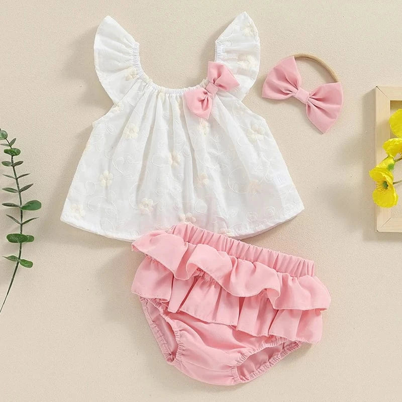 Sleeveless Floral Top and Ruffle Shorts Set