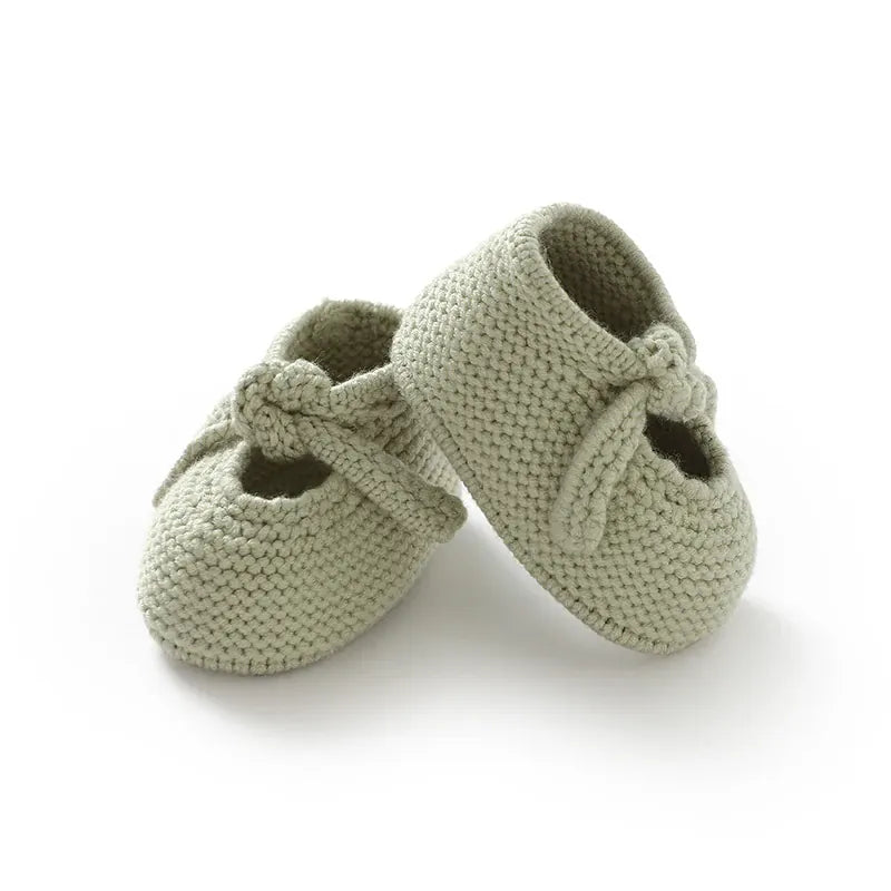 Sage Green / 0-3M Soft Knitted Newborn Baby Booties & Bed Boots