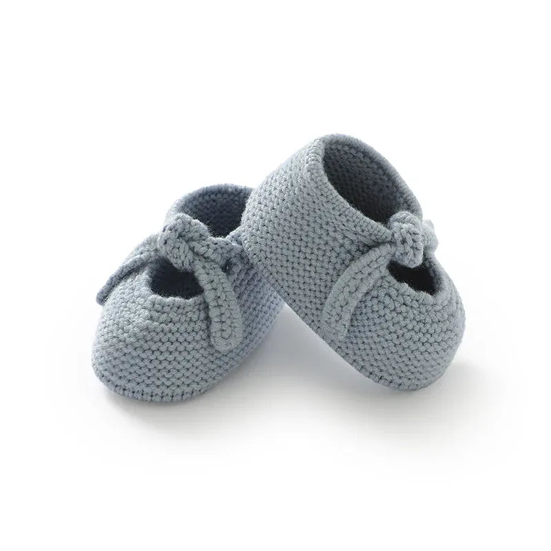 Dusty Blue / 0-3M Soft Knitted Newborn Baby Booties & Bed Boots