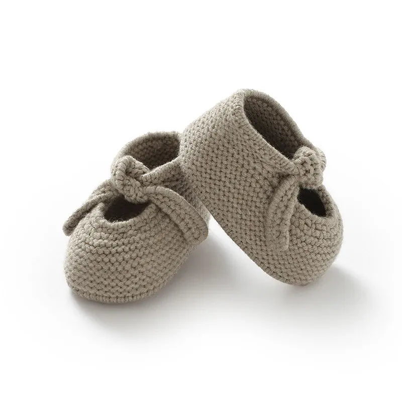 Taupe / 0-3M Soft Knitted Newborn Baby Booties & Bed Boots