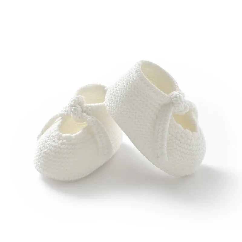 Cream / 0-3M Soft Knitted Newborn Baby Booties & Bed Boots
