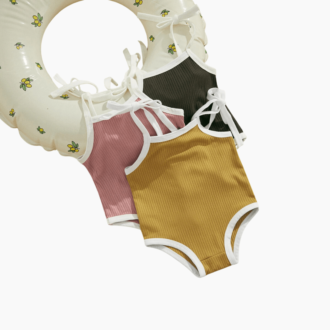 Solid Color Girls Swimwear