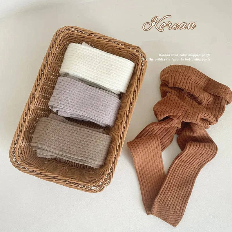 Solid Color Knit Stretch Tights