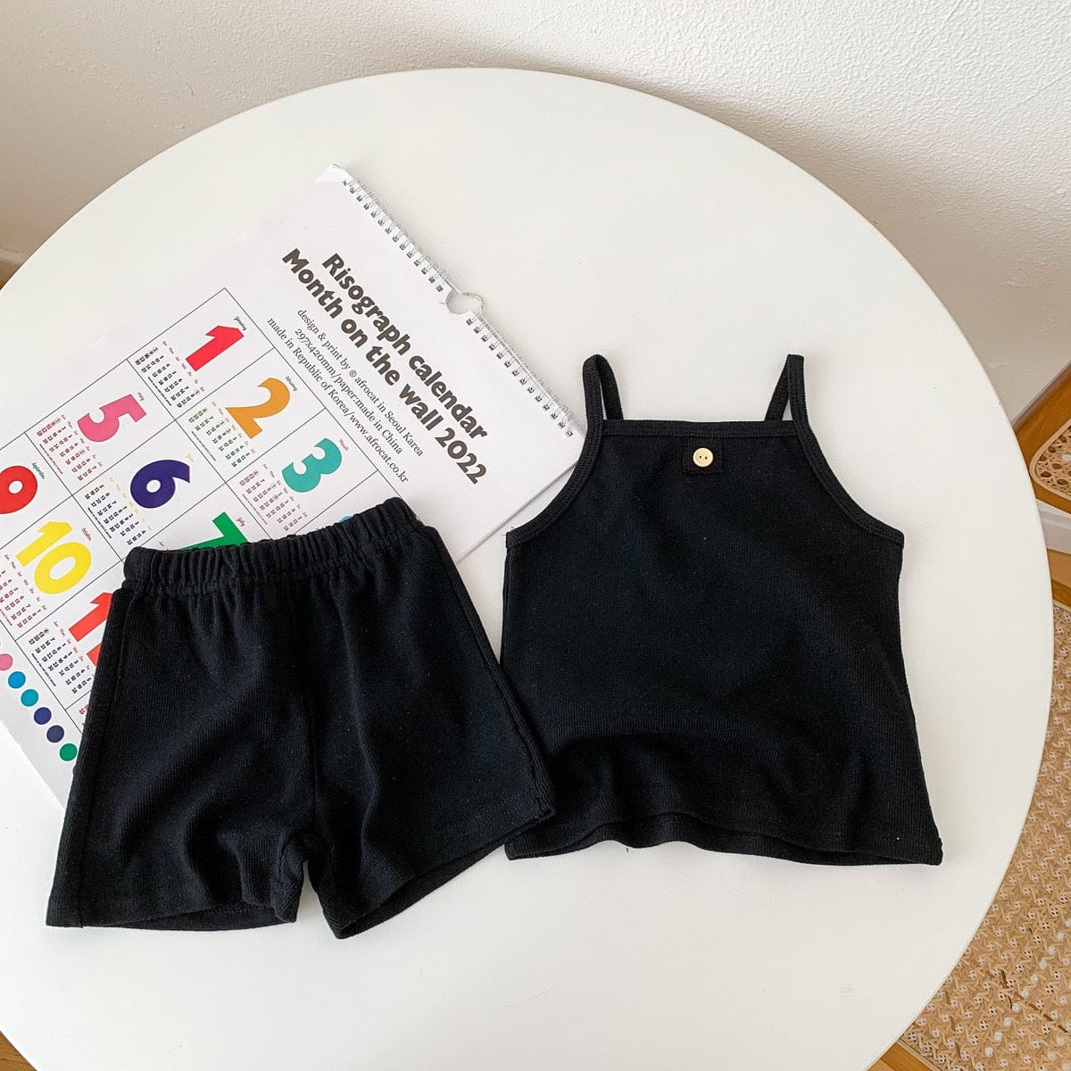 as picture / 6-9M  66 Solid Cotton Sleeveless Loose Vest Sling