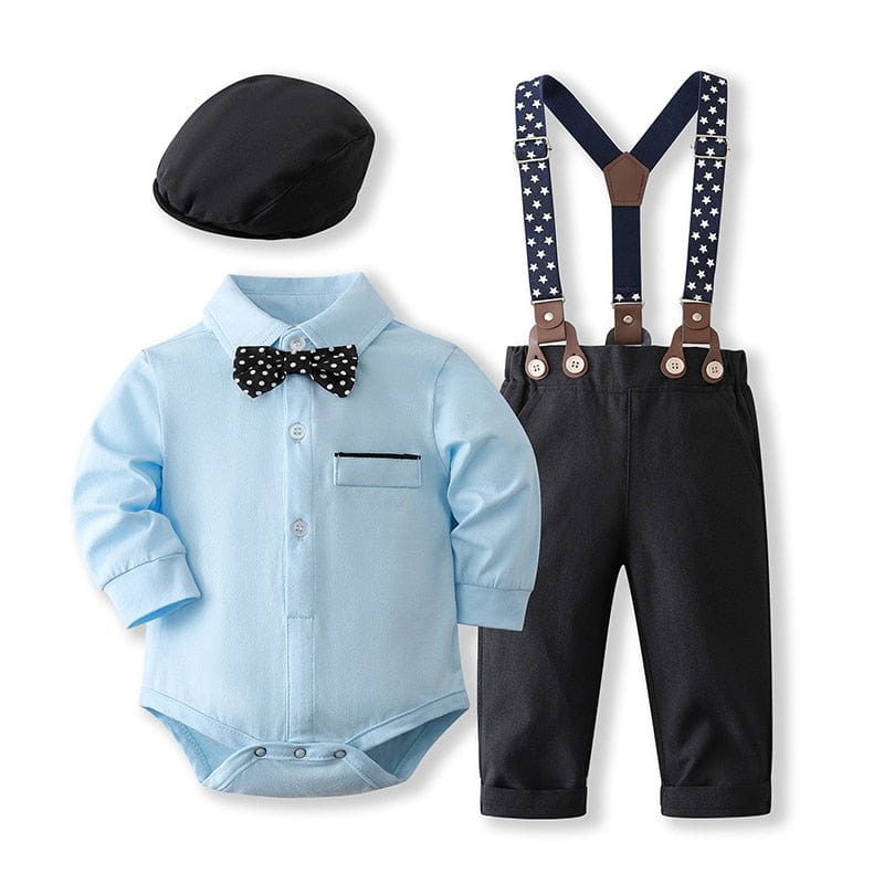 Blue / 0-3M / China Solid Romper Hat