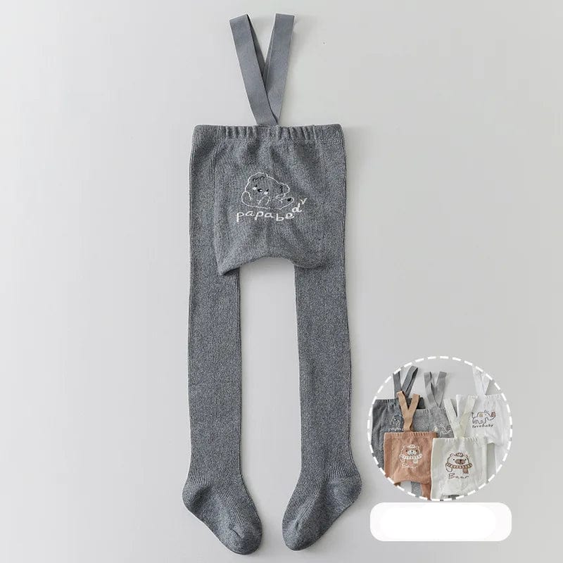 Dark Gray / 1-3T Solid Suspender Tights