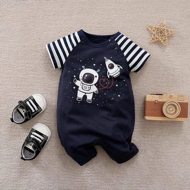 Slateblue / 0-3M Space Themed Short Sleeve Bodysuit