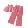 Pink / 4T Spaghetti Strap Tops + Wide Leg Pants