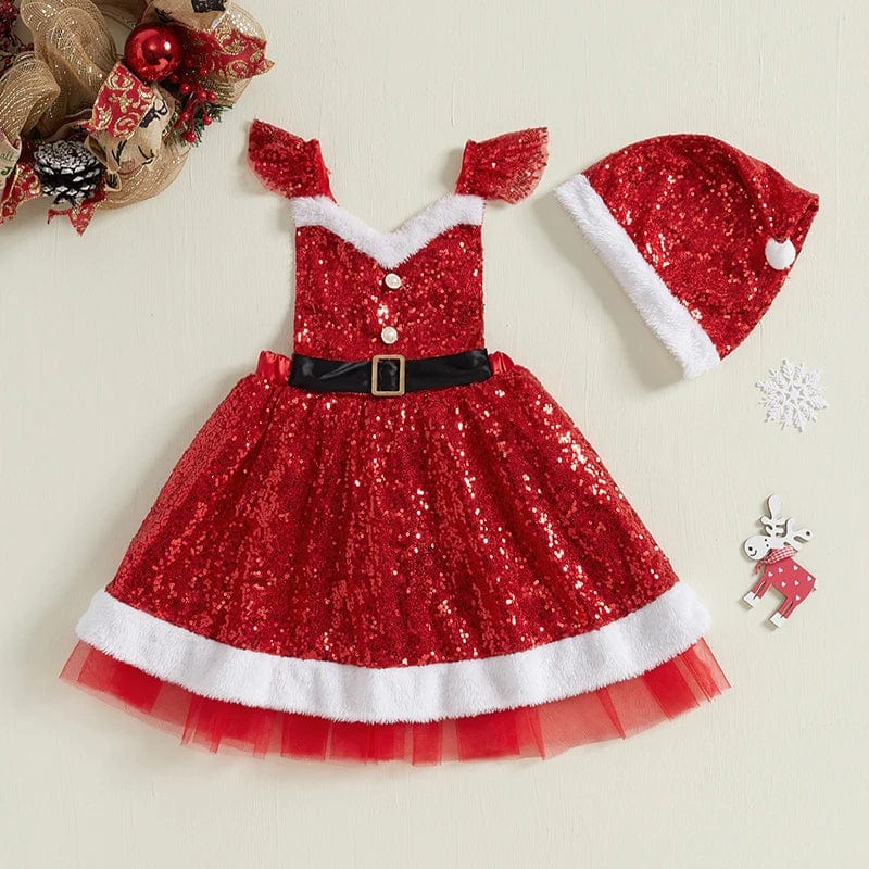 sparkling christmas dress Sparkling Christmas Dress Set for Girls, Pink / 4T