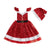 Red / 12-18M Sparkling Christmas Dress Set for Girls