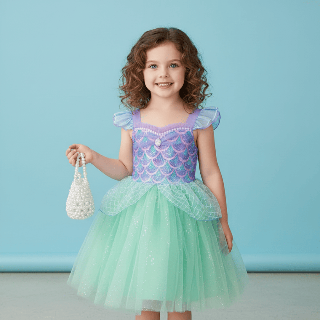 Sparkling Mermaid Princess Dress for Girls, Purple & Aqua Green / 6T Sparkling Mermaid Princess Dress for Girls, Purple & Aqua Green / 6T