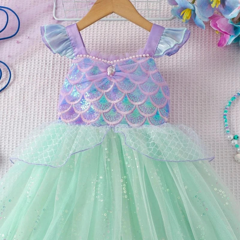Sparkling Mermaid Princess Dress for Girls
