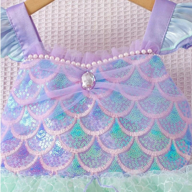 Sparkling Mermaid Princess Dress for Girls, Purple & Aqua Green / 5T Sparkling Mermaid Princess Dress for Girls, Purple & Aqua Green / 5T