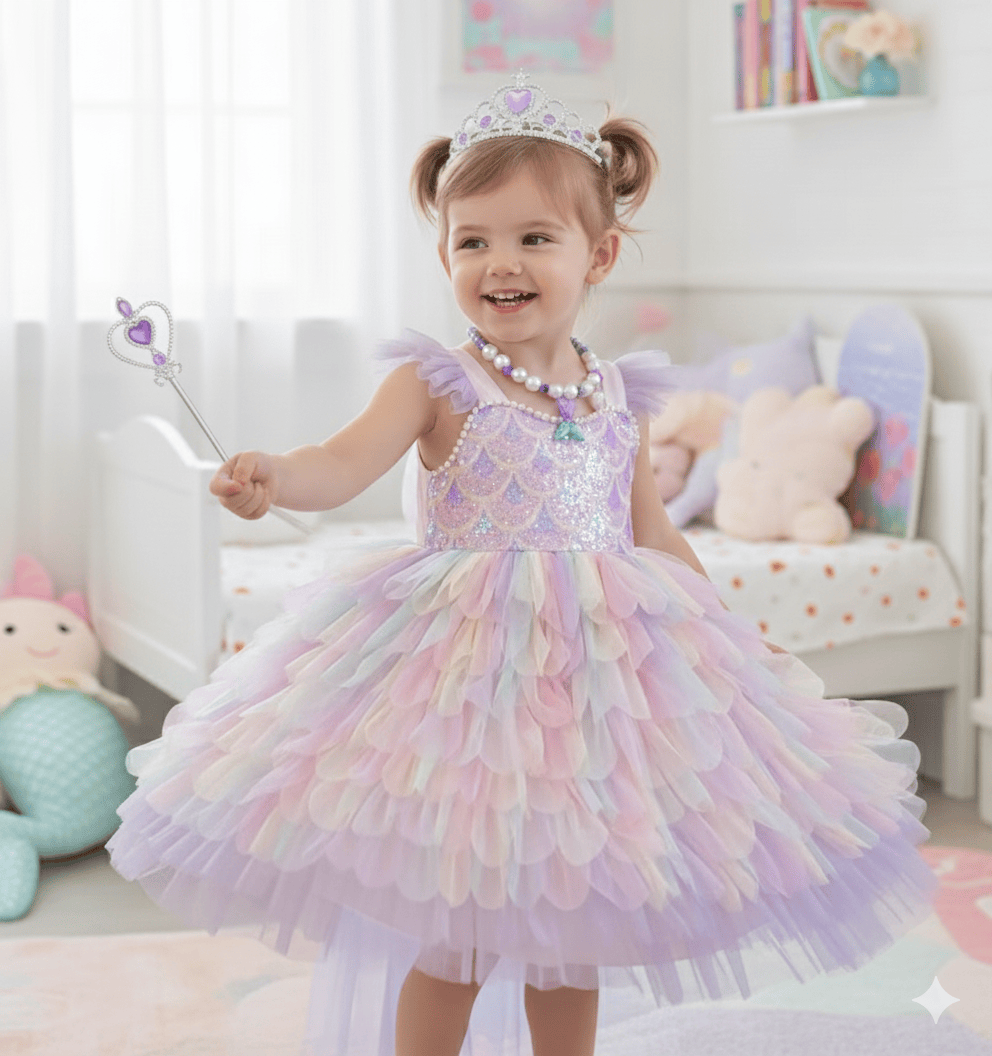 Sparkly Mermaid Princess Dress for Girls