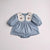 blue / CN / 0-6m Spring Solid Pleated Baby Bodysuit