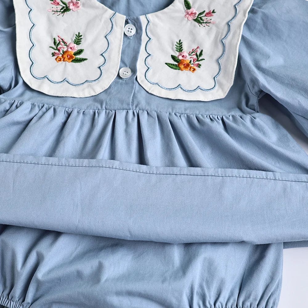 Spring Solid Pleated Baby Bodysuit