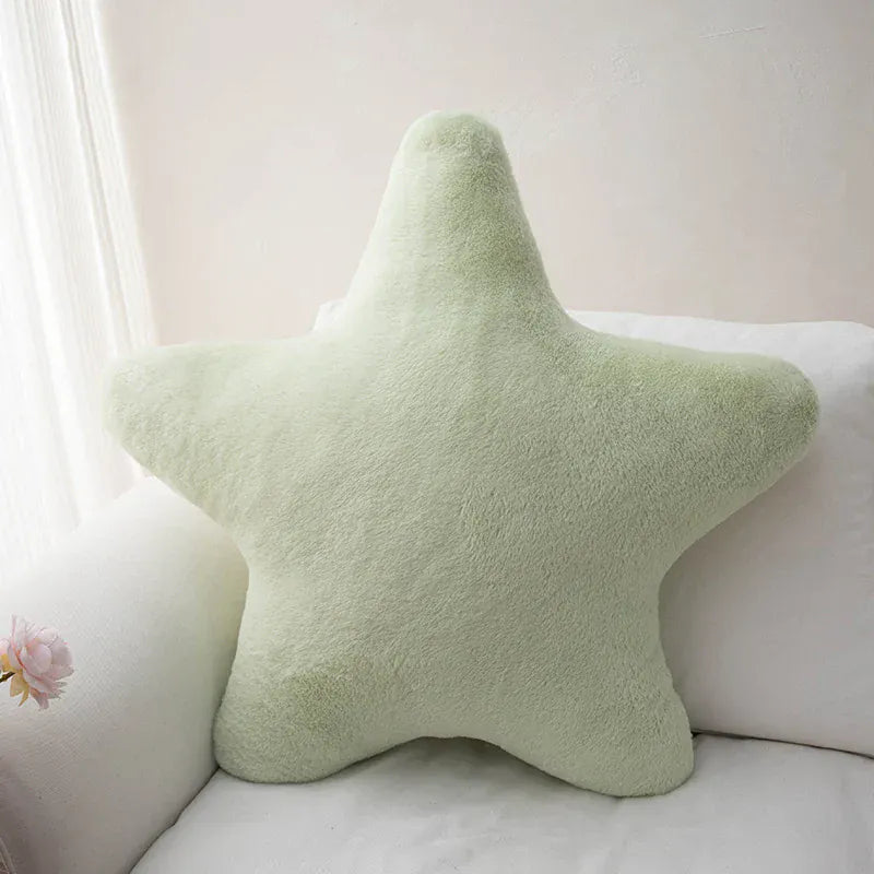 Green Star Shaped Plush Pillow