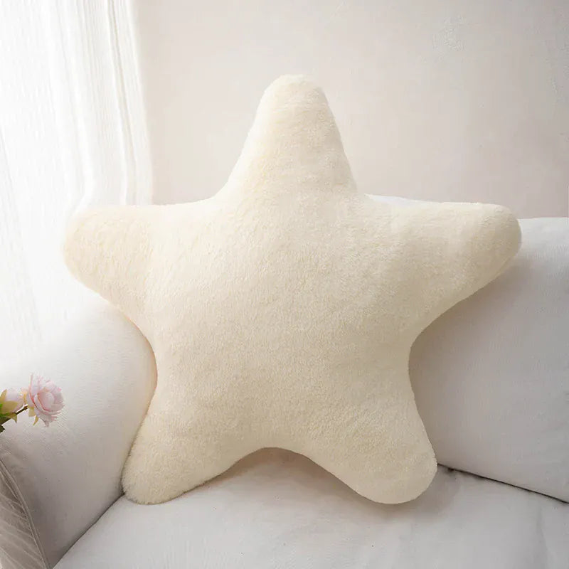 Light yellow Star Shaped Plush Pillow