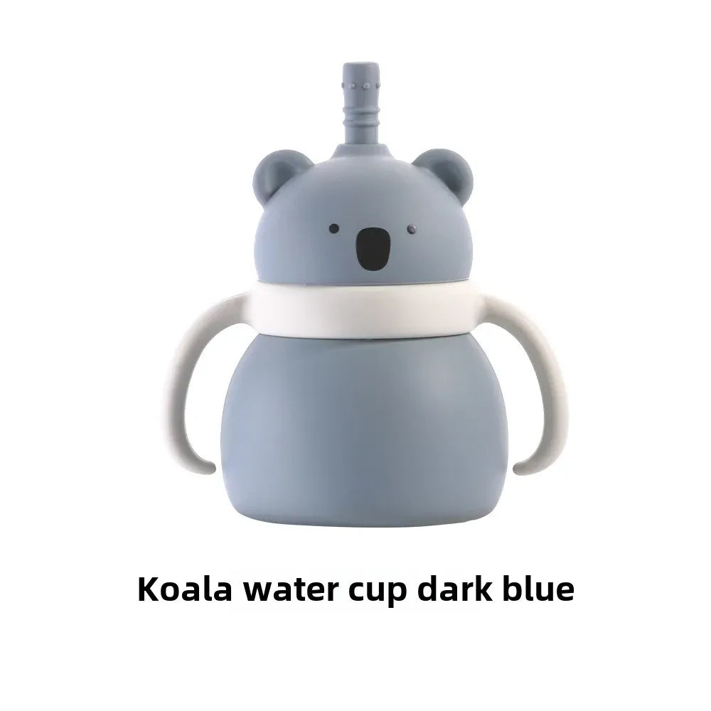 Gray Koala Straw Cup Cute Animal
