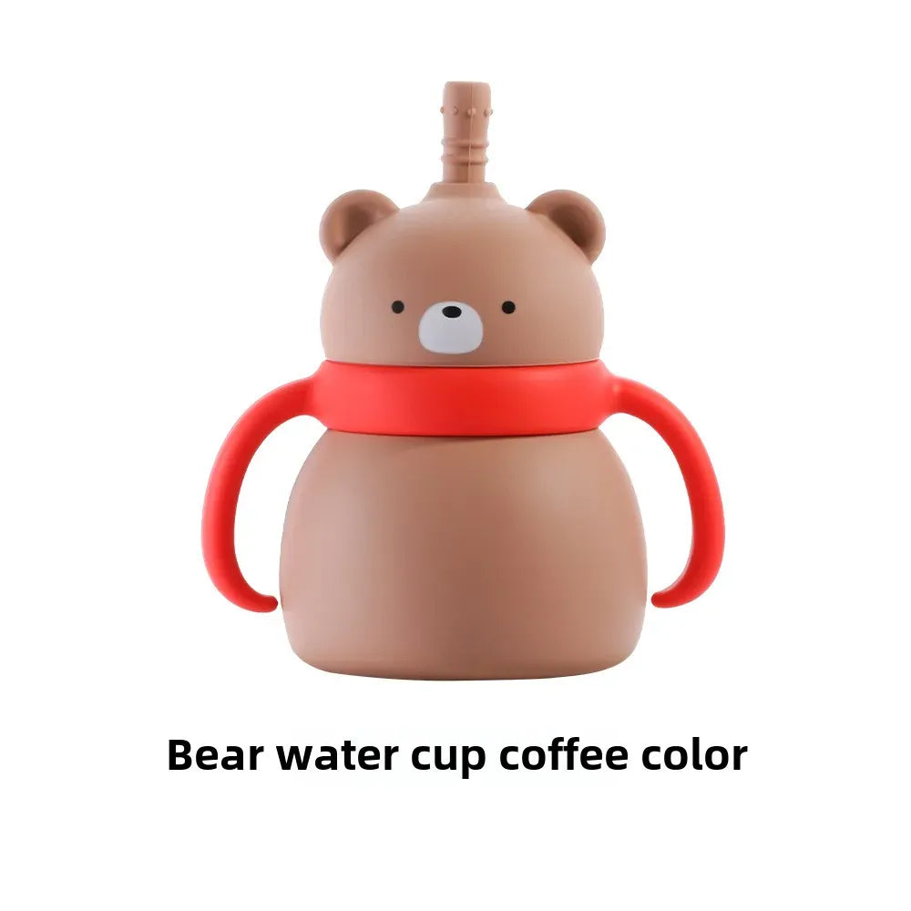 Brown Bear Straw Cup Cute Animal