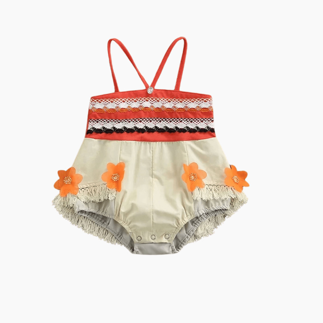 Summer Floral Tassel Baby Jumpsuit
