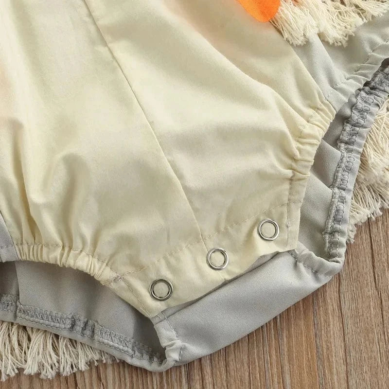 Summer Floral Tassel Baby Jumpsuit