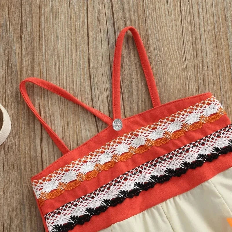 Summer Floral Tassel Baby Jumpsuit